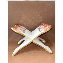 Kur’an-Kerim Rahlesi Krem ve Altın Varak Kitap Okuma Standı Yasin Şerif Boy