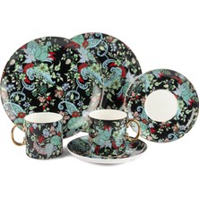 Mikasa Moor Garden Siyah 2'li Çay Fincanı Seti 6 Parça 180 cc