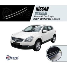 Fams Otomotiv  Nissan Qashqai J10 Krom Alt Ön Panjur 2 Parça 2007-2010 Paslanmaz Çelik