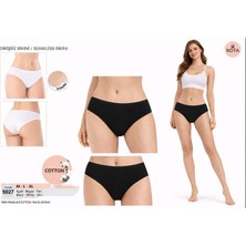 Kota Dikişsiz Lazer Kesim Cotton Siyah Renk Bikini Külot 3'lü