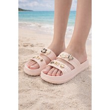 Minibonito Kız Çoçuk Taşlı Şık, Rahat, Konforlu Eva Terlik