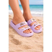 Minibonito Kız Çoçuk Taşlı Şık, Rahat, Konforlu Eva Terlik