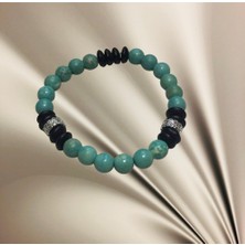 Reina Del Corazen El Yapımı Doğal Turkuaz Hematit Antik Bileklik  – Otantik Tasarım, Tarihî Ilhamlı, Bolluk ve Huzur Enerjili Şık Takı