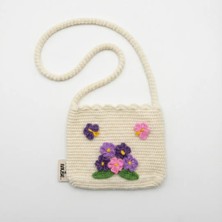 Rug Muse El Örgüsü Kız Çocuk Omuz Çantası - Butterfly Garden - Kelebekli - Beyaz