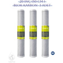Nefa 20 Inç Su Arıtma Cihazları Için -Blok Carbon- Filtre (3 Adet)