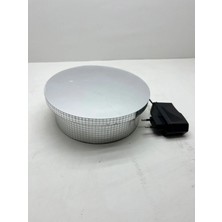 Megass Dekor 360 Derece Adaptörlü 18/6 cm Gümüş Renk Vitrin Standı