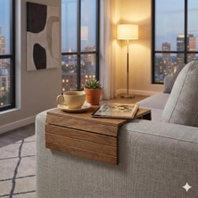 Gfc Life Store Koltuk Kolçak Sehpası - Bardak, Atıştırmalık, Telefon ve Kumanda Için Pratik Sehpa Organizer - Kaymaz, Dayanıklı, Kolay Kullanım (Ahşap)