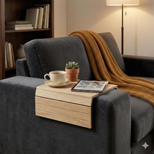 Gfc Life Store Koltuk Kolçak Sehpası - Bardak, Atıştırmalık, Telefon ve Kumanda Için Pratik Sehpa Organizer - Kaymaz, Dayanıklı, Kolay Kullanım (Açık Ahşap)