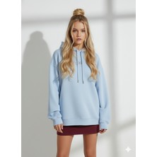 Ribana Classic Kadın Üç Iplik Baskılı Kapüşonlu Içi Pamuklu Yumuşak Dokulu Regular Kesim Sweatshirt