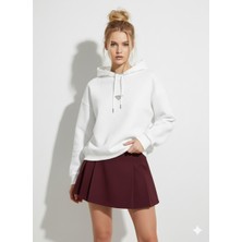 Ribana Classic Kadın Üç Iplik Baskılı Kapüşonlu Içi Pamuklu Yumuşak Dokulu Regular Kesim Sweatshirt