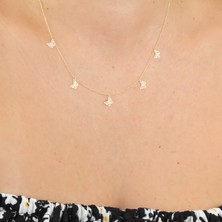 Glorria Altın Kelebek Kolye