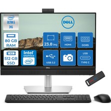 Dell Pro Plus All-In-One Intel Core Ultra 5 245 5.1ghz 80GB Ddr5 512GB SSD Intel Aı Boost Freedos 23.8'' Fullhd (1920 x 1080) Bilgisayar BTO101QB24250F37 + Zetta Flash Bellek