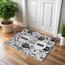 Patilemece Kedi Çizim Desenli Dijital Baskılı 35X50CM Kedi Köpek Mama Paspası