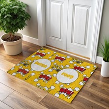 Patilemece Sarı Pop-Up Desenli Dijital Baskılı 35X50CM Kedi Köpek Mama Paspası