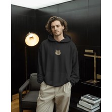 Muhtar Store Ortadan Logolu Kedili Unisex Hoodie %100 Pamuk