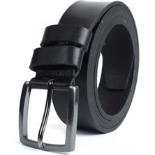 Markahit Erkek Deri Kumaş Pantolon Kemeri 3,5 cm Kalınlık Hakiki Deri Simder