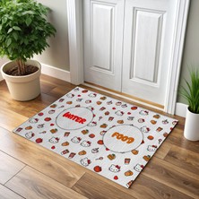 Patilemece Hello Kity Mini Desenli Dijital Baskılı 35X50CM Kedi Köpek Mama Paspası