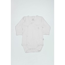 Bistyle Organik Natural Basic Style Kruvaze Uzun Kol Body BS17102 Beyaz