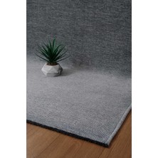 Valery Home Premium Kalite Kaymaz Tabanlı Vera Doğal Yıkanabilir Kilim Oturma Odası Balkon Bahçe Mutfak Siyah