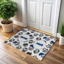 Patilemece Kedy Desenli Dijital Baskılı 35X50CM Kedi Köpek Mama Paspası