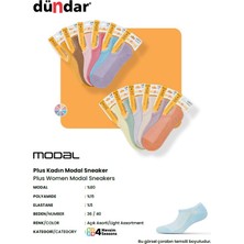 Dündar Kadın Modal Sneaker Çorap Asorti 4' lü Paket