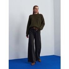 Dilvin 72113 %100 Pamuk Wide Leg Jean-Kahve