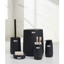 Okyanus Home Poşet Gizleyen Siyah 5 Parça Banyo Seti