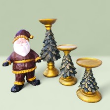 Kelebek Rüyası Sanat Atölyesi Büyük Noel Baba Figür ve 3'lü Noel Şamdan Set