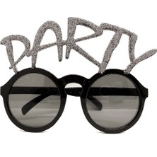 Tuncel Store Gümüş Simli Party Yazılı Parti Gözlüğü Show