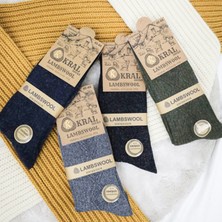 Kral Socks Kral 4'lü Kışlık Thermal Etkili Ince Örgülü Çorap, Lambswool Yünlü (Kuzu Yünlü)
