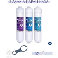 Nefa Tüm Kapalı Kasalar + İhlas Aura (Silver - Plus - Platinum) Su Arıtma 3'lü Filtre Seti - Çift Karbonlu