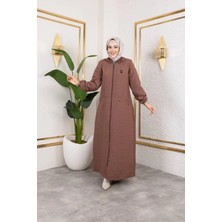 Nevayla Moda Kapüşonlu Kapitone Mont / KAHVE-M104