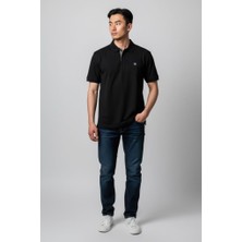 Exuma 1412040 Polo Yaka Tişört - Siyah