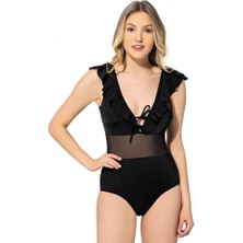 Markahit Argisa Püsküllü Bağcıklı Tüllü Yeni Mayo