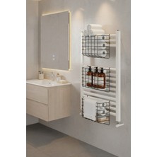 Sas Haus Petek Üstü Çok Amaçlı Banyo Rafı – Metal Havluluk & Düzenleyici Sepet 3 Adet Siyah