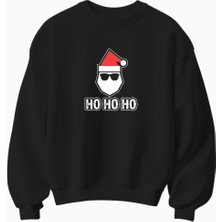 Yılbaşı Noel Baba Ho Ho Ho Temalı Sweatshirt