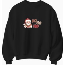 Yılbaşı Noel Baba Ho Ho Ho Temalı Sweatshirt
