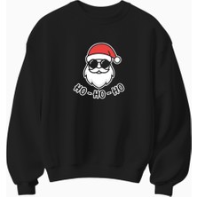 Yılbaşı Noel Baba Ho Ho Ho Temalı Sweatshirt