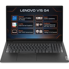 Lenovo V15 G4 Intel Core I7-1355U 12GB 512GB SSD 15.6" Fhd Windows 11 Pro Laptop, Notebook 83A100KXTR 037