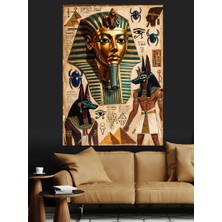 Tablomega Mısır Firavunu Antik Çizim Dekoratif Kanvas - Mdf Ahşap Tablo