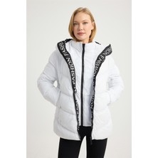 Home Store Kapşonu Yazılı Puffer Mont