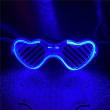 Skygo Mavi LED Işıklı Kalp Gözlük – 3 Modlu Parti & Glow Gözlüğü