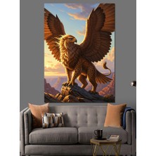 Karizma Tablo Efsanevi Griffin Yaratık Resmi Dekoratif Kanvas - Mdf Ahşap Tablo