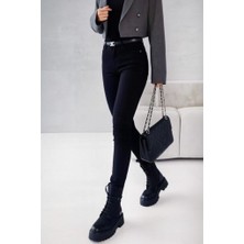 Mareandpanda Kadın Yüksek Bel Cepli Kemersiz Kot Pantolon