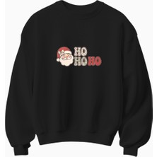 Yılbaşı Noel Baba Ho Ho Ho Temalı Sweatshirt