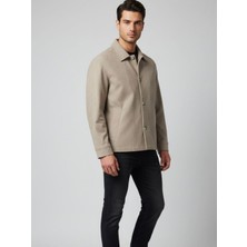 Markahit Figo Gömlek Yaka Süet  Bomber Düğmeli Mont