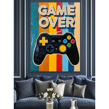 Tablomega Game Over Oyun Yazısı Dekoratif Kanvas - Mdf Ahşap Tablo
