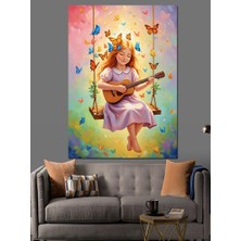 Tablomega Gitar Çalan Kız Çocuğu Dekoratif Kanvas - Mdf Ahşap Tablo