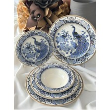 MD Mimoza Dekor Yemek Takımı 24 Parça 6 Kişilik Tavus Kuşu /sofra / Sunum