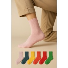 Özeren Ünisex 6'lı Cotton Patik Karışık Renk Çorap